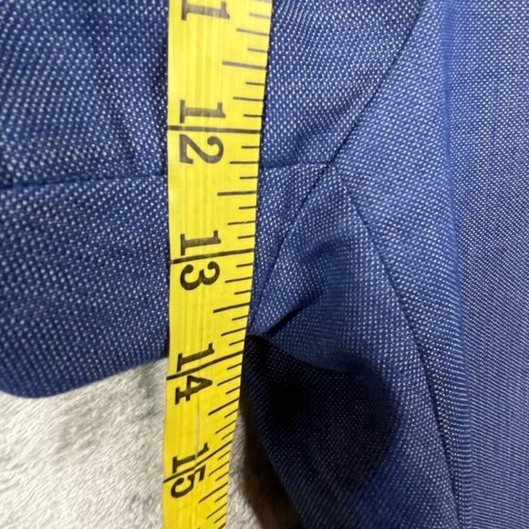 Tahari Arthur Levine Pants Womens Size 14 Blue Wide Legs Career Textured Stretch - Picture 7 of 9